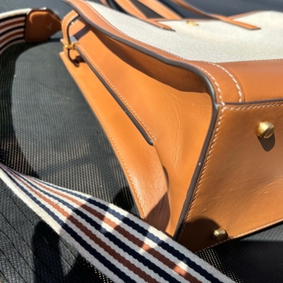 Tory Burch Walker Brown and Cream Tote Bag - Picture 4 of 9